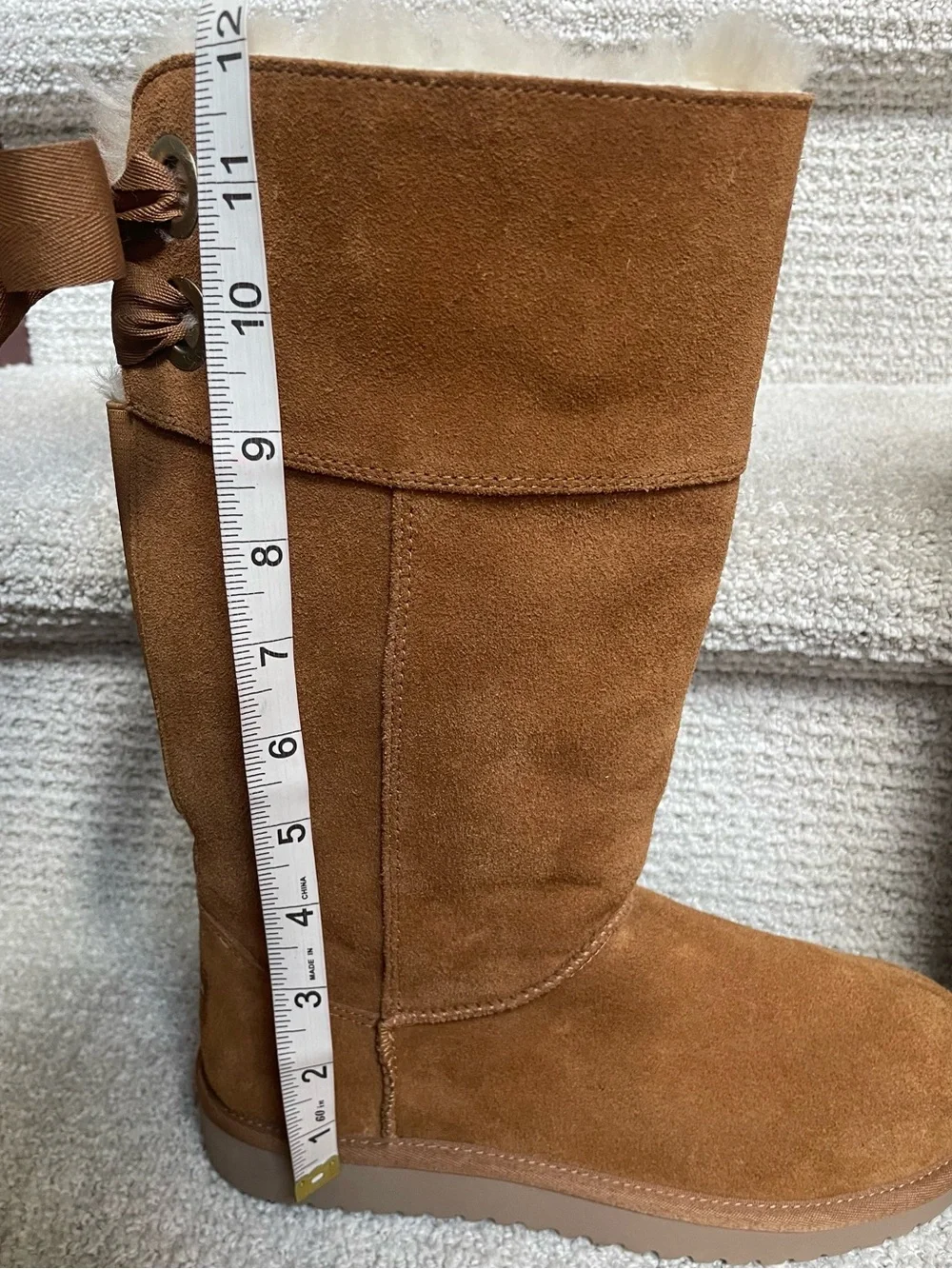 Koolaburra by UGG Womens Andrah Suede Faux Fur Boots Chestnut Size 7 Winter